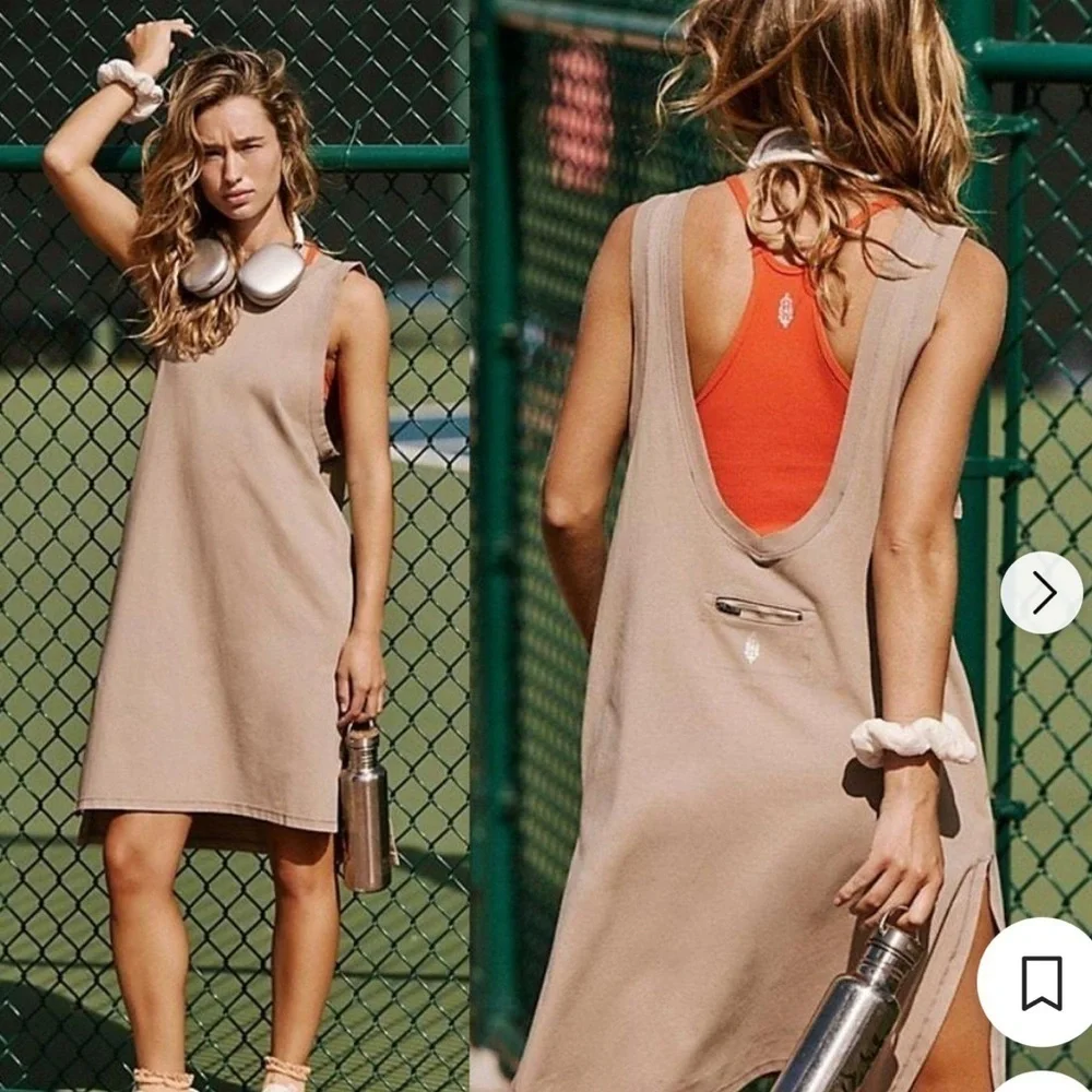 New Free People, Hot Shot Tunic Tank, XS in Tan